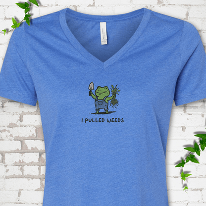 I Pulled Weeds V-Neck T-Shirt