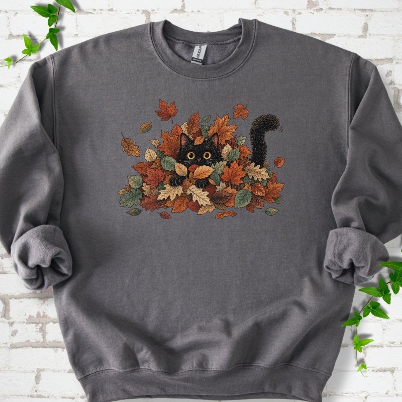 Leaf Peeper Black Cat Sweatshirt
