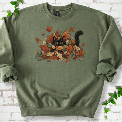 Leaf Peeper Black Cat Sweatshirt