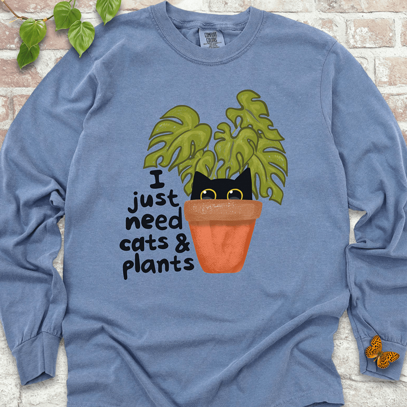 Need Cats & Plants LS T-Shirt