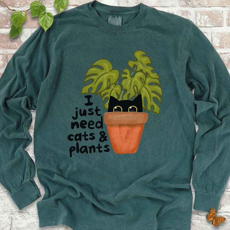 Need Cats & Plants LS T-Shirt