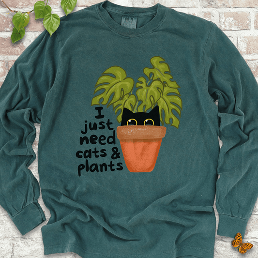 Need Cats & Plants LS T-Shirt