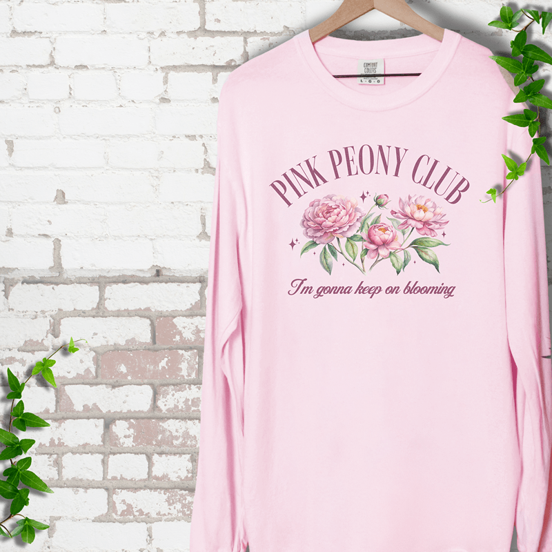 Pink Peony Club LS T-Shirt