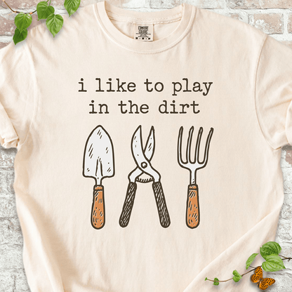 Ivory Comfort Colors™ T-shirt featuring vintage garden tools and cozy tee design