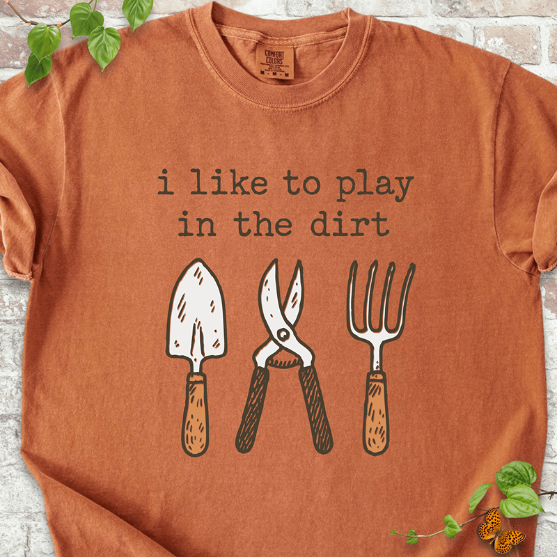 Yam Comfort Colors™ T-shirt with playful fall gardening and soil-themed artwork