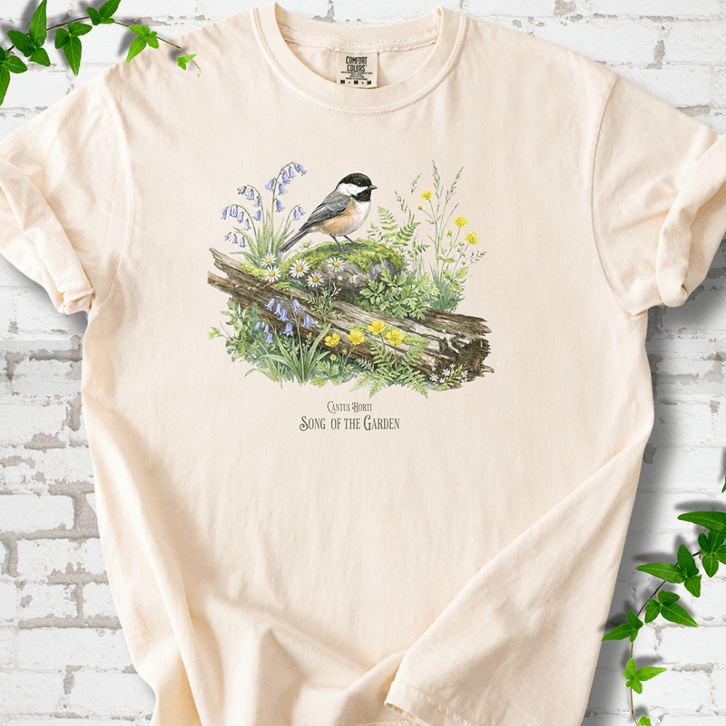 Song of the Garden T-Shirt | Comfort Colors™ Chickadee Wildflower Tee ...