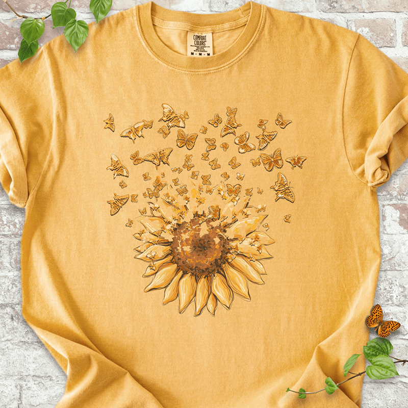 Sunflower Butterfly Burst T-Shirt
