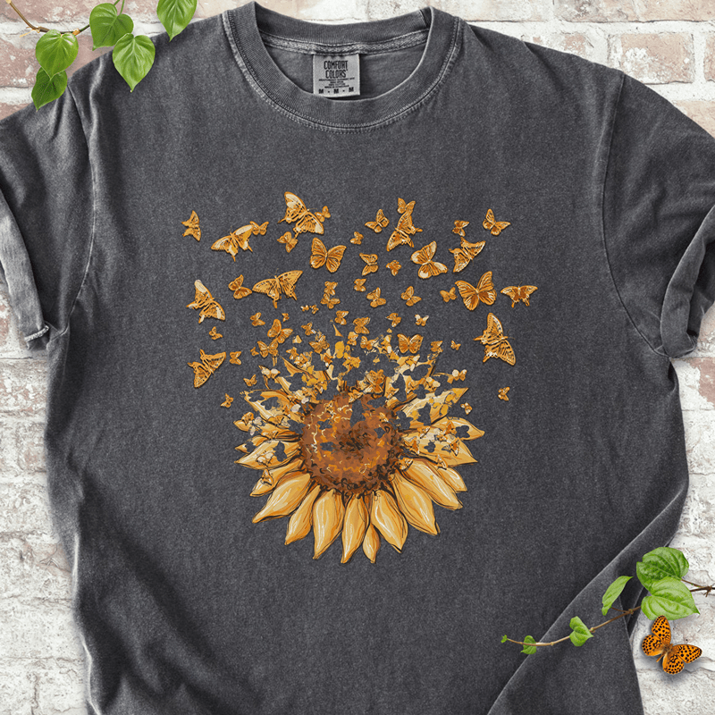 Sunflower Butterfly Burst T-Shirt