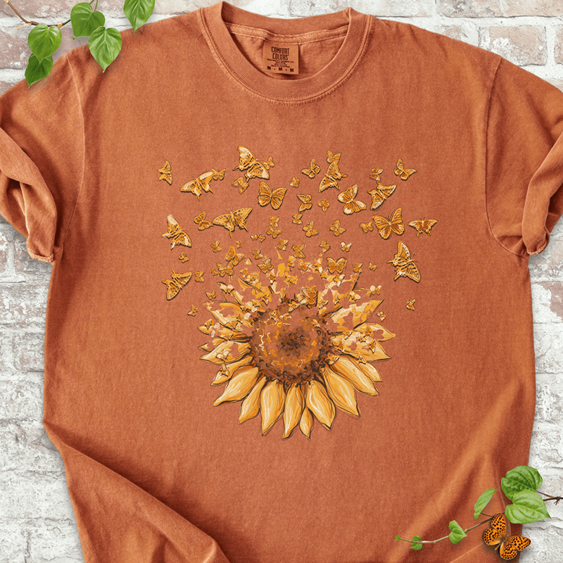 Sunflower Butterfly Burst T-Shirt