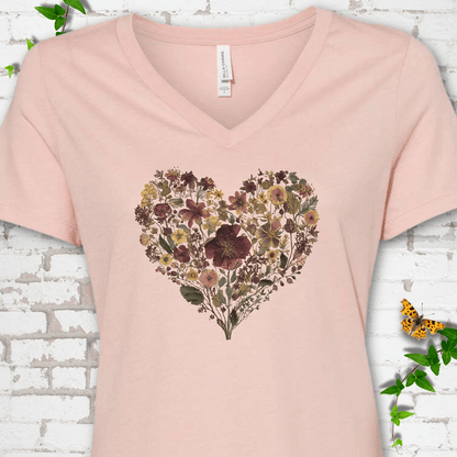 Wildflower Heart V-Neck T-Shirt