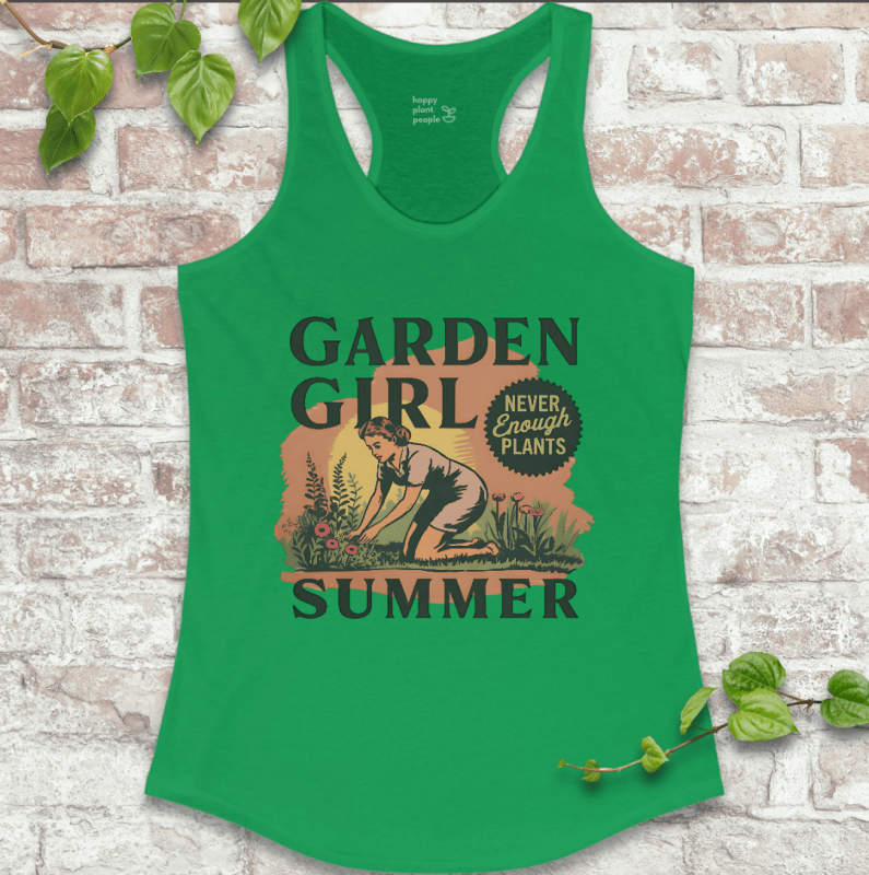 Garden Girl Summer tank top for women in kelly green – soft, comfy, and made for summer gardening
