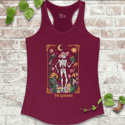 Cardinal red women’s tarot tank top – perfect for witches and plant nerds