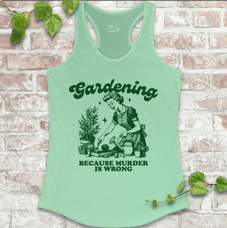 Funny women’s gardening tank top in mint green – soft, lightweight, and perfect for summer plant lovers