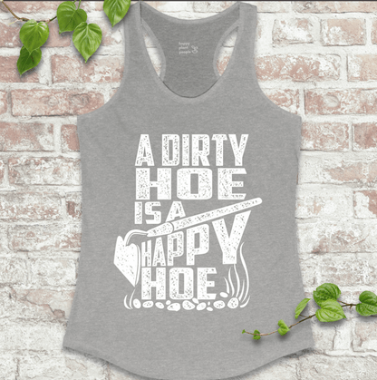 Funny backyard gardening tank top in heather grey for proud plant women