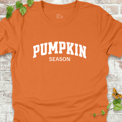 Bold fall typography tee in soft Burnt Orange for pumpkin lovers and autumn growers